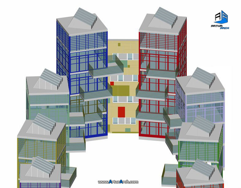 طراحی معماری مجتمع مسکونی تانگو Tango Housing